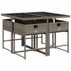 vidaXL 5-tlg. Garten-Essgruppe mit Kissen Grau Poly Rattan
