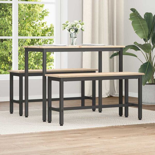 vidaXL Esstische 2 pcs Natur 100 x 32,5 x 49 cm Massives Kiefernholz
