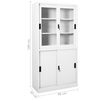 vidaXL B&uuml;roschrank mit Schiebet&uuml;ren Wei&szlig; 90x40x180 cm Stahl