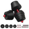 vidaXL 2-in-1 Kurzhantel Langhantel Set 30 kg Schwarz und Rot