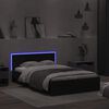 vidaXL Bettgestell mit Kopfteil LED-Beleuchtung Schwarz 140x190 cm