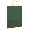 vidaXL Papiertragetaschen 50 Stk. mit Henkeln Gr&uuml;n 32x12x42 cm