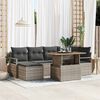 vidaXL Garten-Sofa-Set mit Speicher 7 pcs Grau Poly Rattan