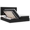 vidaXL Bett mit LED-Lichtleisten Schwarz 180 x 200 cm Stoff