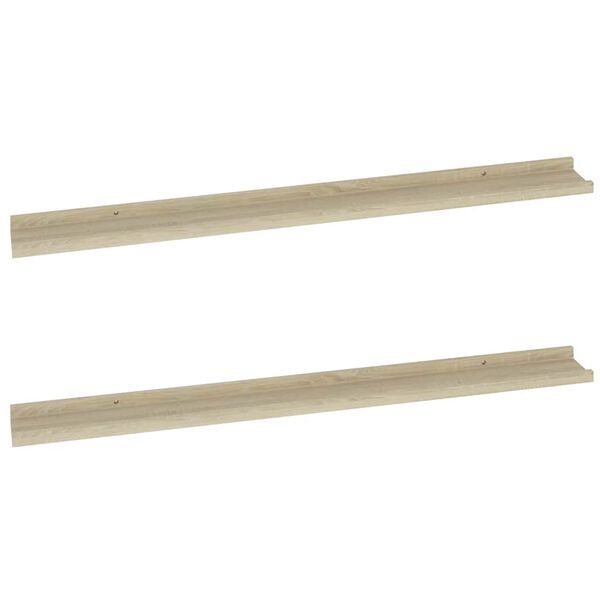 vidaXL Wandregale 2 Stk. Sonoma-Eiche 100x9x3 cm
