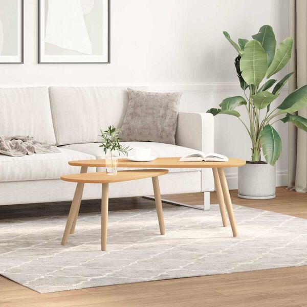 vidaXL 2-tlg. Couchtisch-Set Massivholz Kiefer Braun