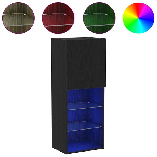 vidaXL TV-Schrankset Schwarz Eichen-Optik 40,5 x 30 x 102 cm