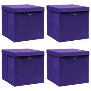 vidaXL Aufbewahrungsboxen mit Deckeln 4 Stk. 28x28x28 cm Lila