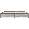 vidaXL Bettgestell Grau Sonoma 200x200 cm Holzwerkstoff und Metall