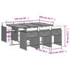 vidaXL 7-tlg. Garten-Essgruppe mit Kissen Schwarz Poly Rattan