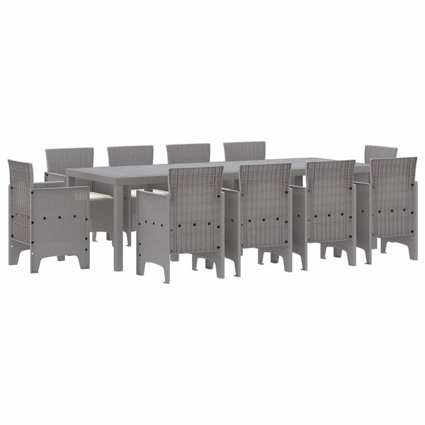 vidaXL Garten Essgruppe 11 pcs Hellgrau Polypropylen