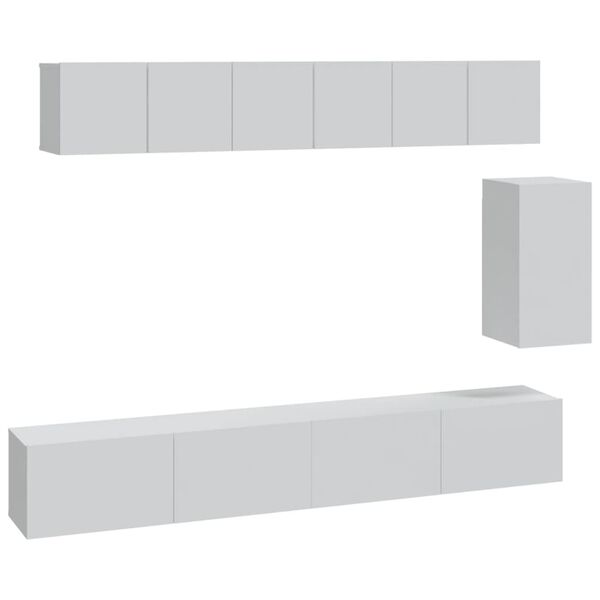 vidaXL 6-tlg. TV-Schrank-Set Wei&szlig; Holzwerkstoff