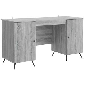 vidaXL Schreibtisch Sonoma-Grau 142,5 x 50 x 75 cm Holzwerkstoff