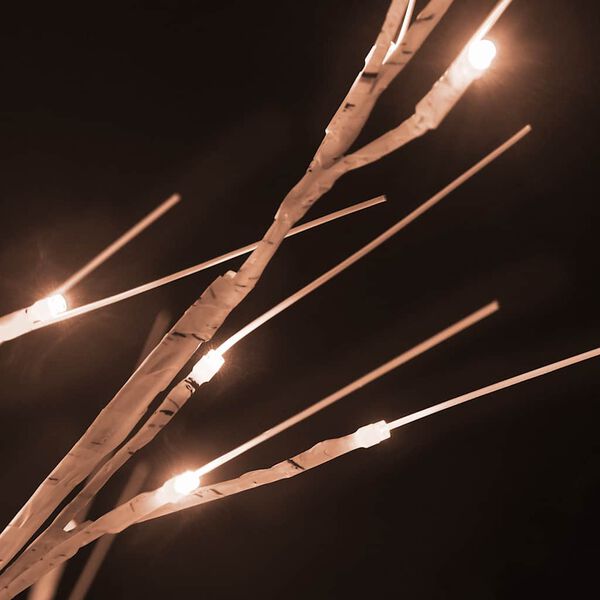 vidaXL LED-Birke Warmwei&szlig; 72 LEDs 150 cm