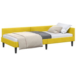 vidaXL Eckbettgestell mit Kopfteil Gelb 80 cm x 200 cm Samt