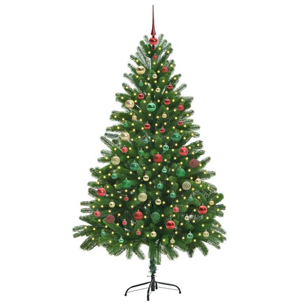 vidaXL Weihnachtsbaum mit 300 LEDs mit St&auml;nder Gr&uuml;n 180 cm PE