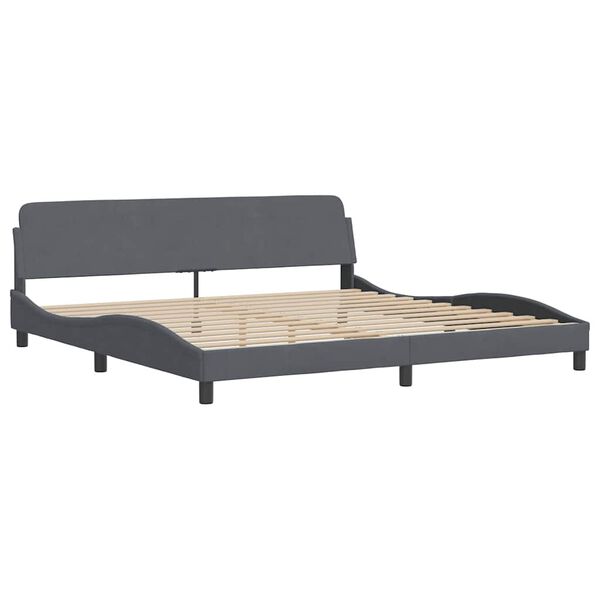 vidaXL Bettgestell ohne Matratze "Hanko" Dunkelgrau 200x200 cm Samt