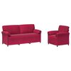 vidaXL Sofa Set 2 stk. Weinrot Samt