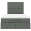 vidaXL Ottoman-Bett mit Matratze & LEDs Dunkelgrau 120x190 cm Stoff