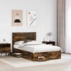 vidaXL Bettrahmen Ger&auml;ucherte Eiche 135 x 190 cm Holzwerkstoff
