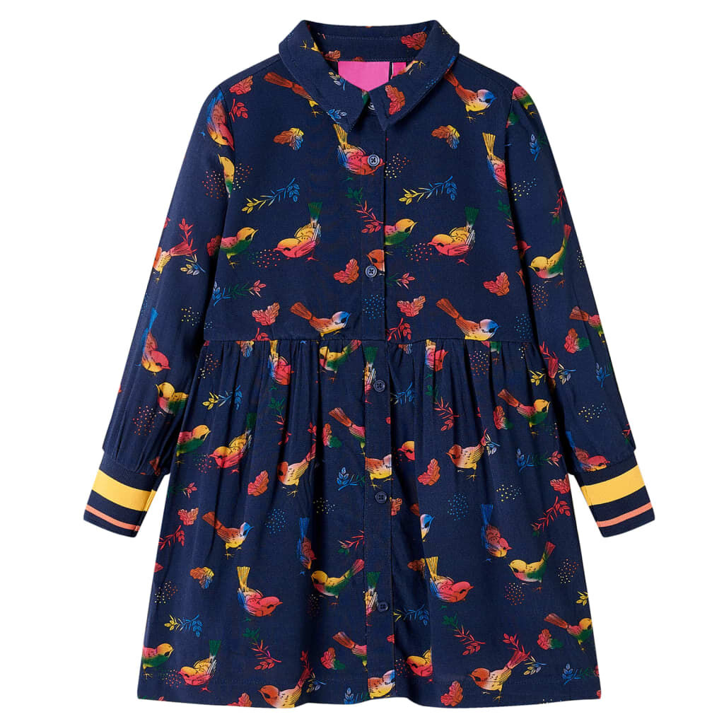 VidaXL Kinderkleid Mit Eiscreme-Stickerei – Baumwolle-Polyester-Mix, Verstellbare Taille | Für Mädchen 1,5–10 Jahre