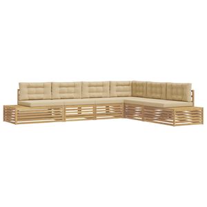 vidaXL 7 stk. Outdoor-Sofagarnitur Polyester Wei&szlig;