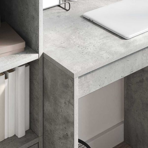 vidaXL Schreibtisch mit Schubladen 2 pcs Beton Grau