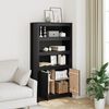 vidaXL Highboard Schwarz 80x35x154 cm Massivholz Kiefer