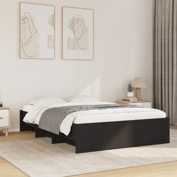 vidaXL Bettgestell Schwarz 120x190 cm Holzwerkstoff