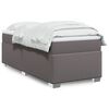 vidaXL Boxspringbett mit Matratze Grau 100x200 cm Kunstleder