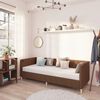 vidaXL Tagesbett mit Matratze USB Braun Stoff 90x200 cm