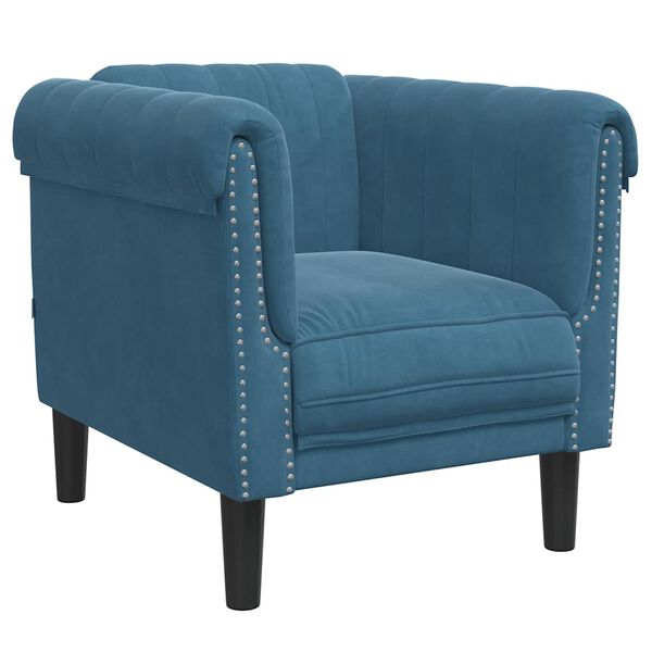 vidaXL 3-tlg. Sofagarnitur Blau Samt