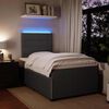 vidaXL Boxspringbett mit Matratze Dunkelgrau 120x190 cm Samt