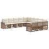vidaXL Gartensofa-set 11 pcs Beige und Cremewei&szlig; Poly-Rattan