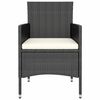 vidaXL 3-tlg. Garten-Essgruppe Poly Rattan Schwarz