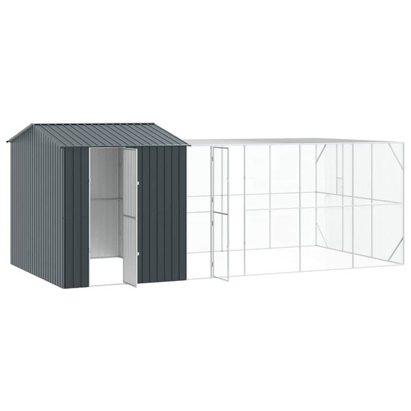 vidaXL Vogelk&auml;fig Anthrazit 635 x 304 x 247 cm Verzinkter Stahl