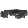 vidaXL Gartensofa-set 14 Stk. Grau Poly-Rattan