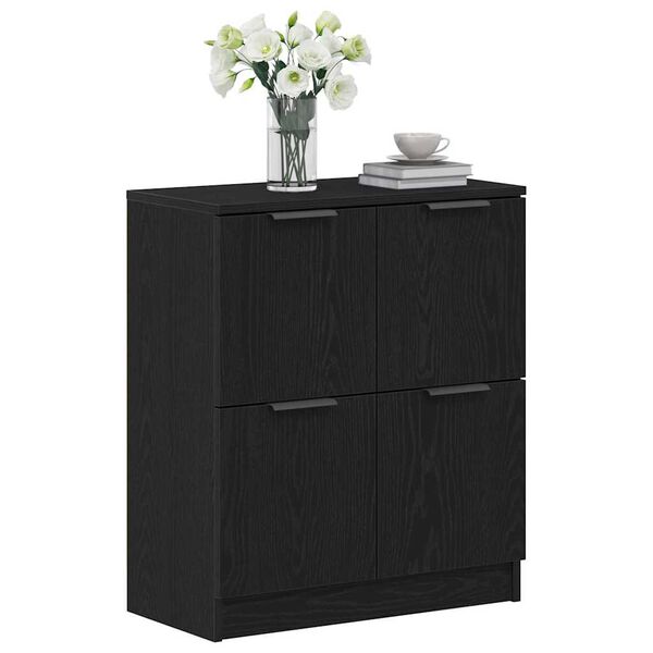 vidaXL Sideboard Schwarz Eichen-Optik 60 x 30 x 70 cm Holzwerkstoff