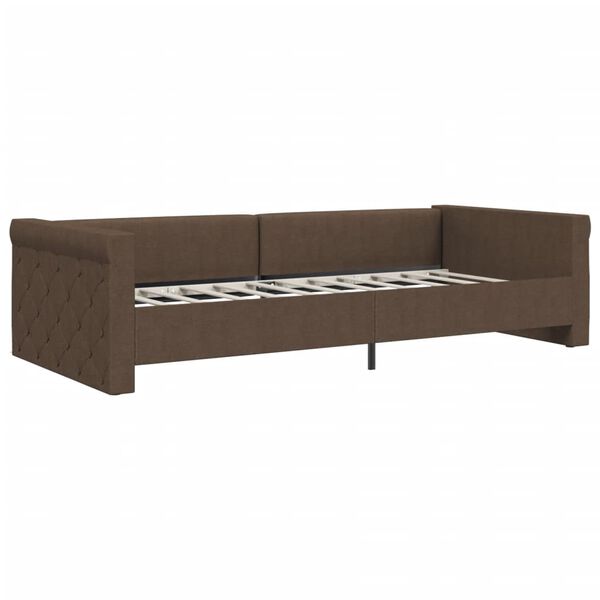vidaXL Tagesbett USB Dunkelbraun Stoff 90x200 cm