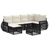 vidaXL Gartensofa-set 7 pcs Schwarz und Cremewei&szlig; Poly-Rattan