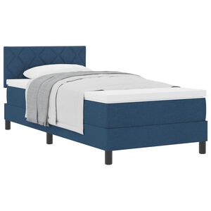 vidaXL Boxspringbett mit Kopfteil Blau 90 x 190 cm Stoff