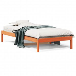 vidaXL Tagesbett ohne Matratze Wachsbraun 90x200 cm Massivholz Kiefer