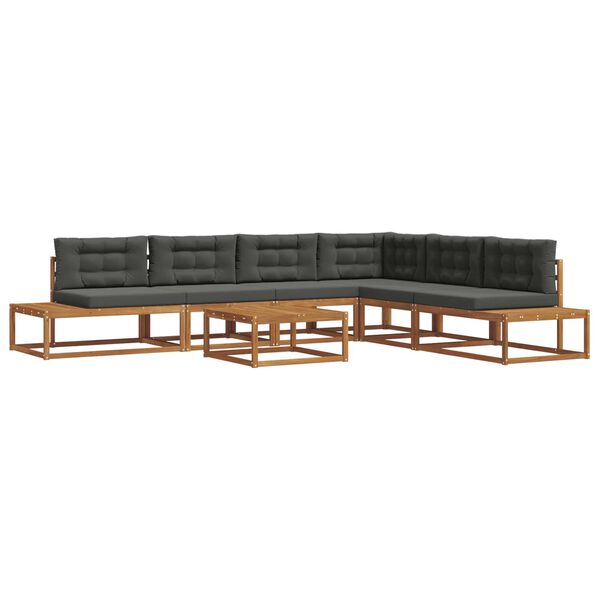 vidaXL Outdoor-Sofagarnitur 7 St&uuml;ck Natur und Anthrazit
