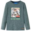 Kinder-Langarmshirt Dunkelgr&uuml;n Melange 140