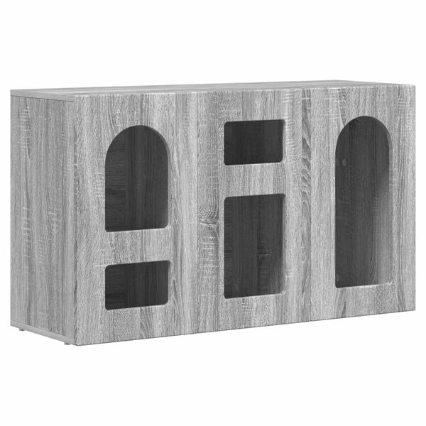 vidaXL Sideboard Graues Sonoma 100 x 35 x 59 cm Holzwerkstoff