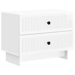 vidaXL Nachttisch Hochglanz Wei&szlig; 62 x 34,5 x 47,5 cm Holzwerkstoff