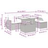 vidaXL 6-tlg. Garten-Sofagarnitur mit Kissen Grau Poly Rattan
