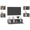vidaXL 6-tlg. TV-Schrank-Set Hochglanz-Grau Holzwerkstoff