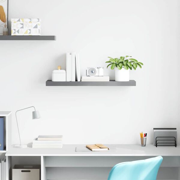 vidaXL Schweberegal Grau 80x23,5x3,8 cm MDF