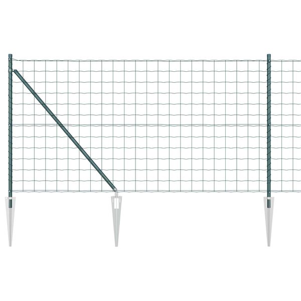 vidaXL Zaun mit Pfosten Gr&uuml;n 1 x 10 m Stahl